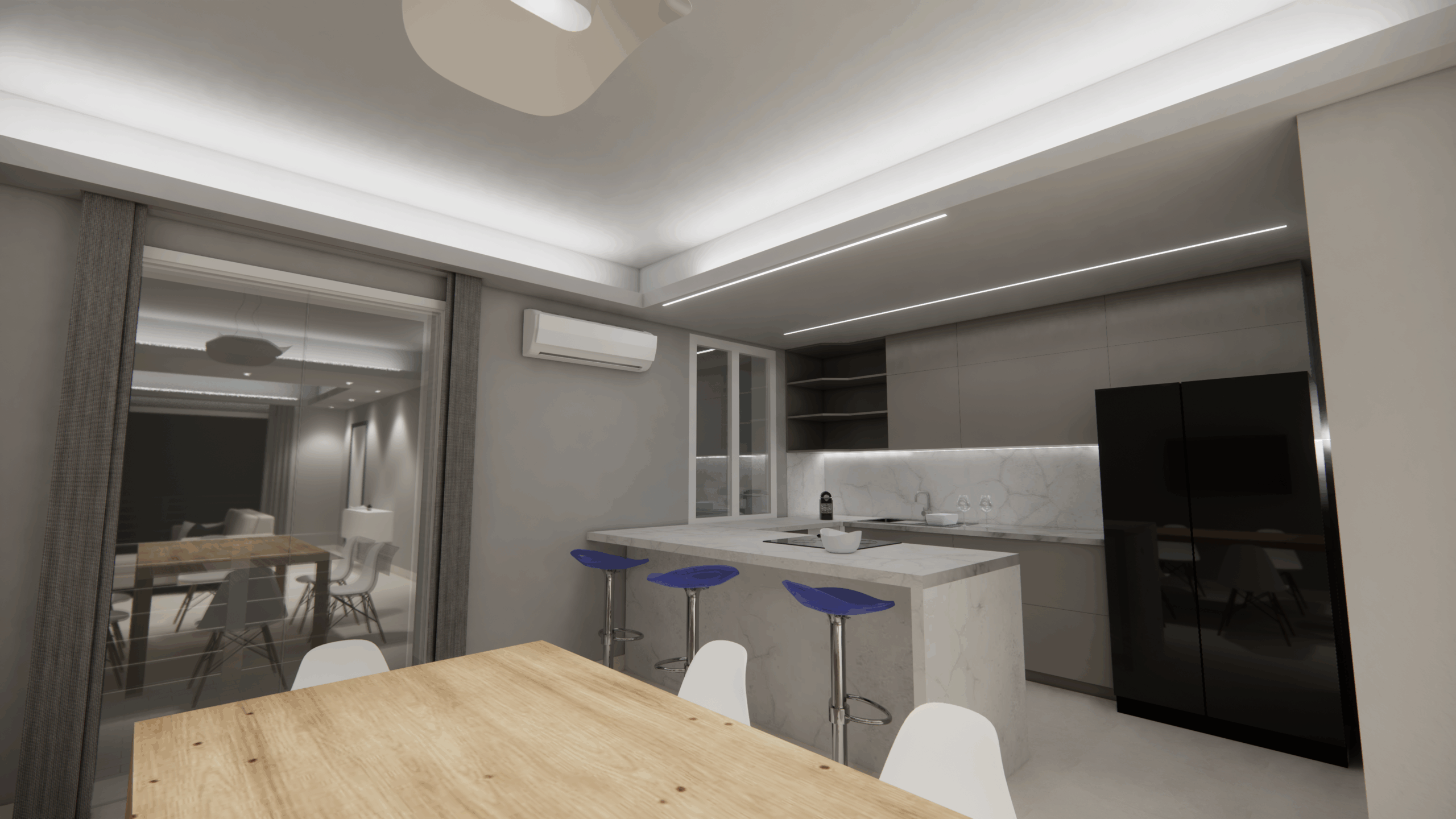 Cucina moderna con penisola